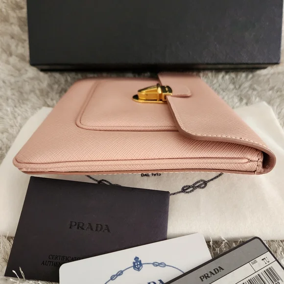 AUTHENTIC PRADA Contenitori Piatti Pink Orchidea Saffiano Clutch - Picture 6 of 16